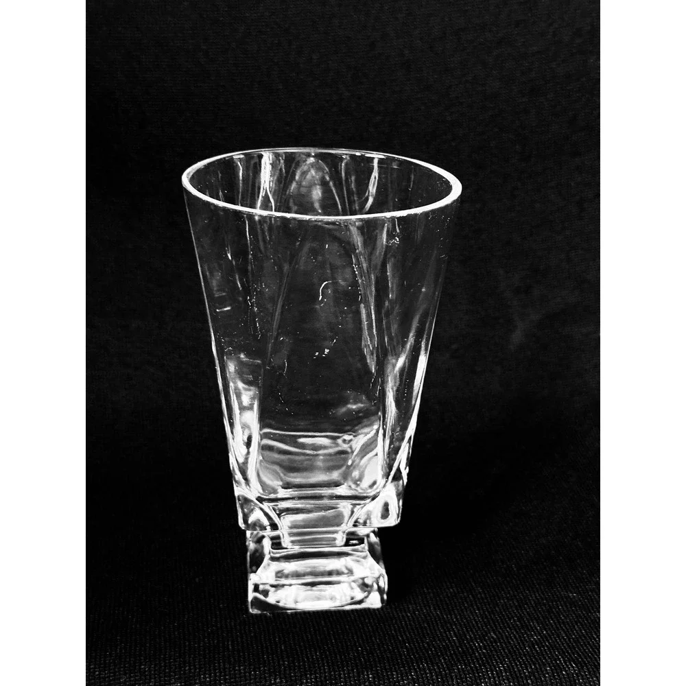 7‎ Fostoria Transition Crystal Highball Tumblers Square Base Set of 7 MCM 5.75